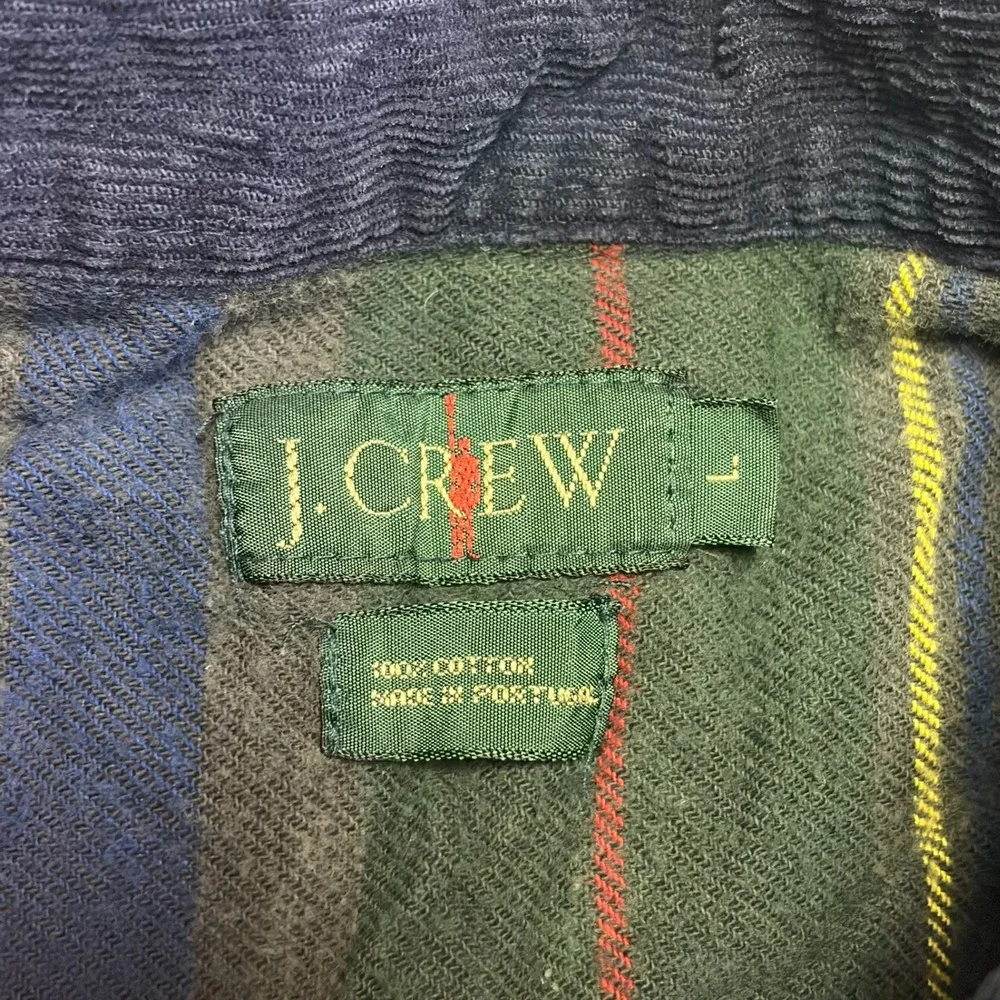 Vintage J. Crew Shirt Button Down Horizontal Striped‎ Mens Large Casual Preppy